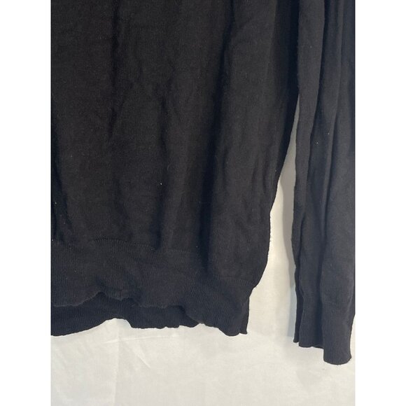 Long sleeve shirt sheer bunched up bust v-neck black no size tag large READ - Picture 5 of 7